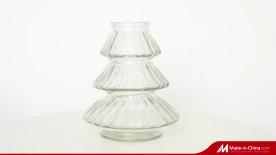 Vaso de flores de vidro transparente para decoração de barriga com boca larga por atacado para casamento